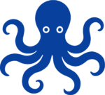 Octopus SVG Bold Blue Vector