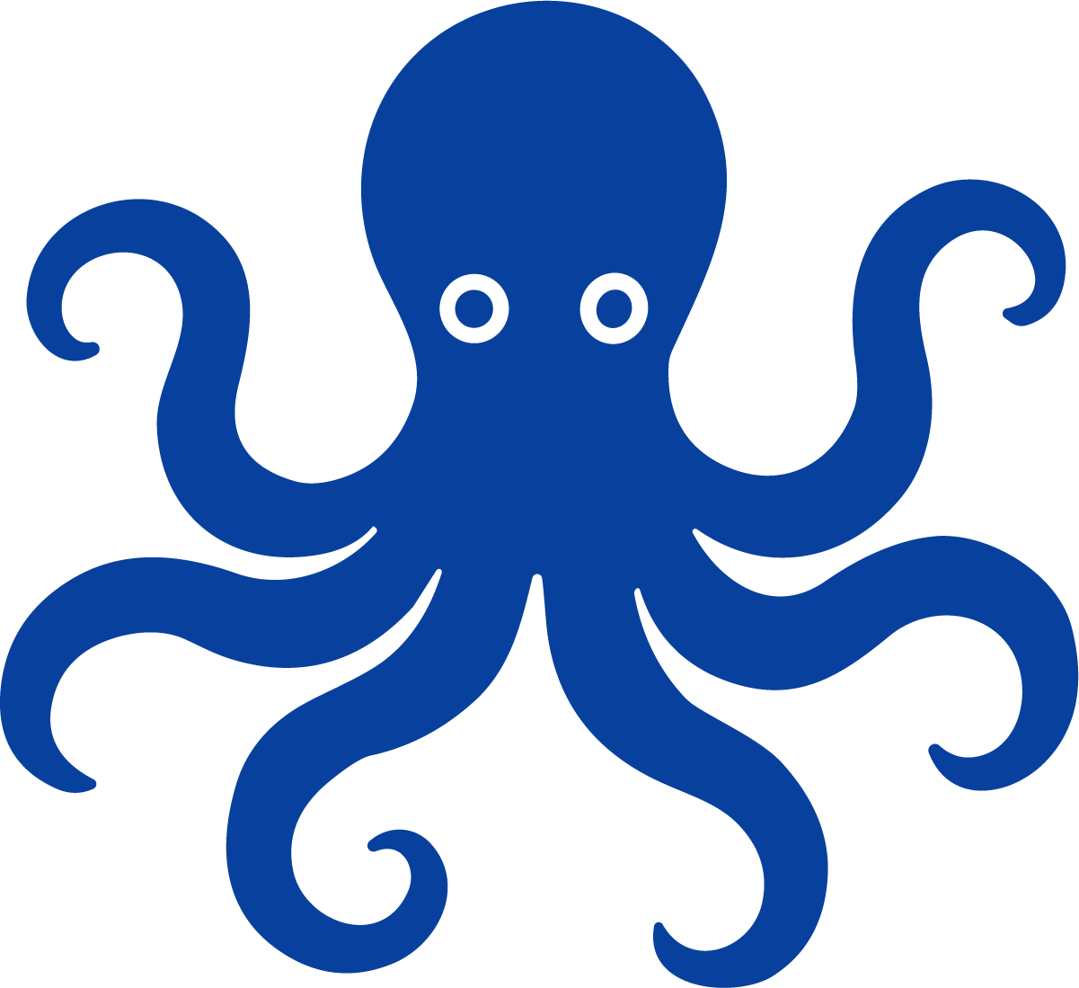 Octopus SVG Bold Blue Vector - Image 1