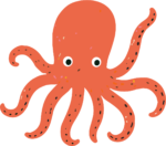 Octopus SVG Playful Speckled Vector