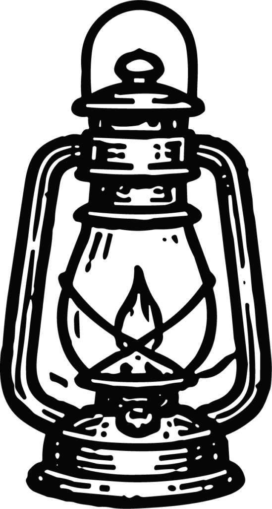 Oil Lantern SVG Vintage Black Ink Vector