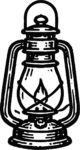 Oil Lantern SVG Vintage Black Ink Vector