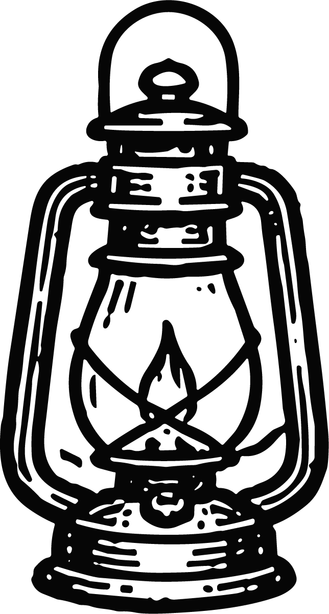 Oil Lantern SVG Vintage Black Ink Vector - Image 1