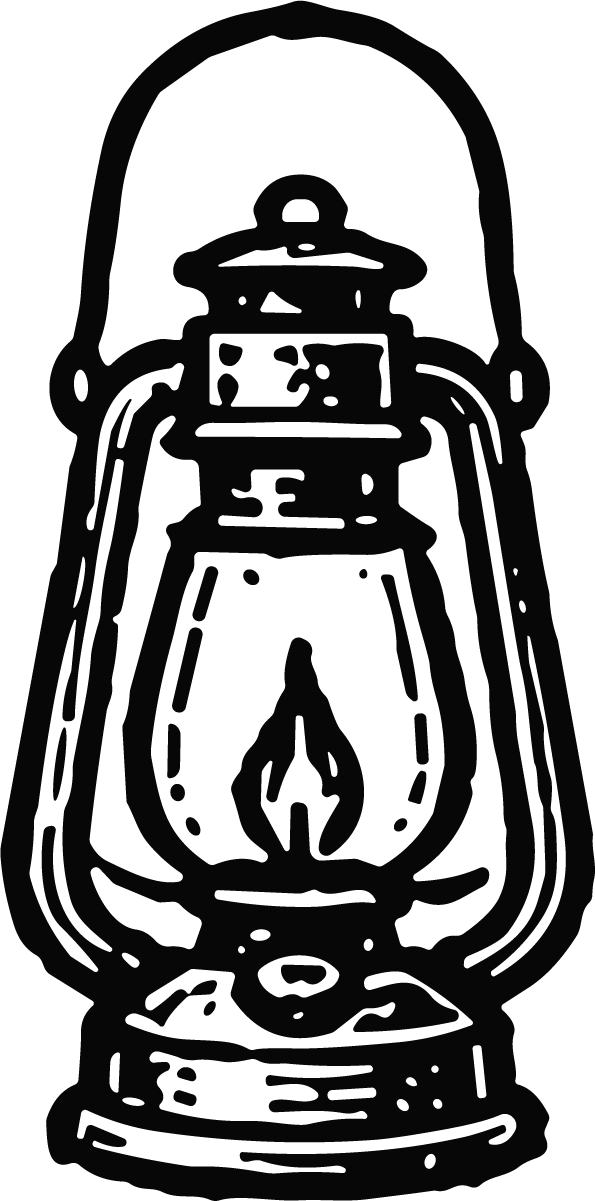 Oil Lantern SVG Vintage Ink Vector - Image 1
