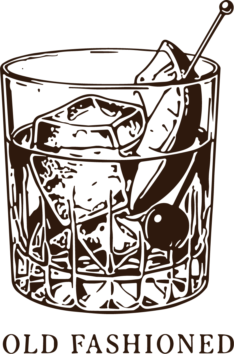 Old Fashioned Cocktail SVG Bold Ink Sketch Vector - Image 1