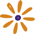 Orange Daisy Flower SVG Retro Bloom Vector
