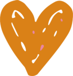 Orange Heart SVG Playful Doodle Vector