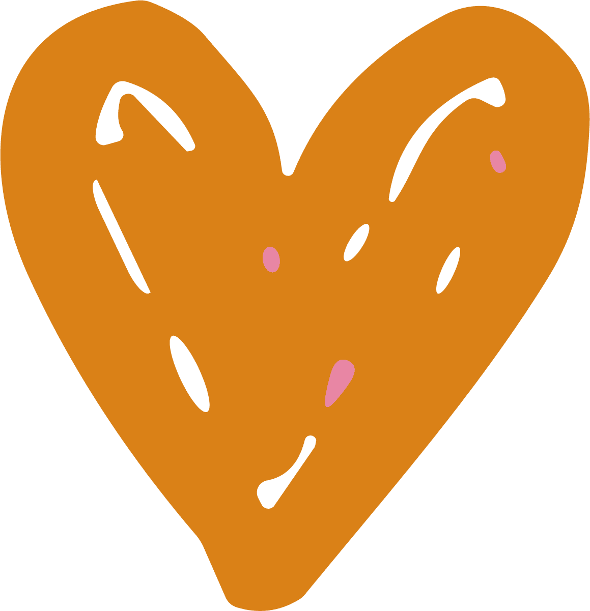 Orange Heart SVG Playful Doodle Vector - Image 1