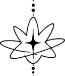 Orbiting Star SVG Cosmic Line Art Vector