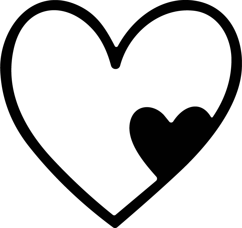 Overlapping Hearts SVG Layered Love Vector