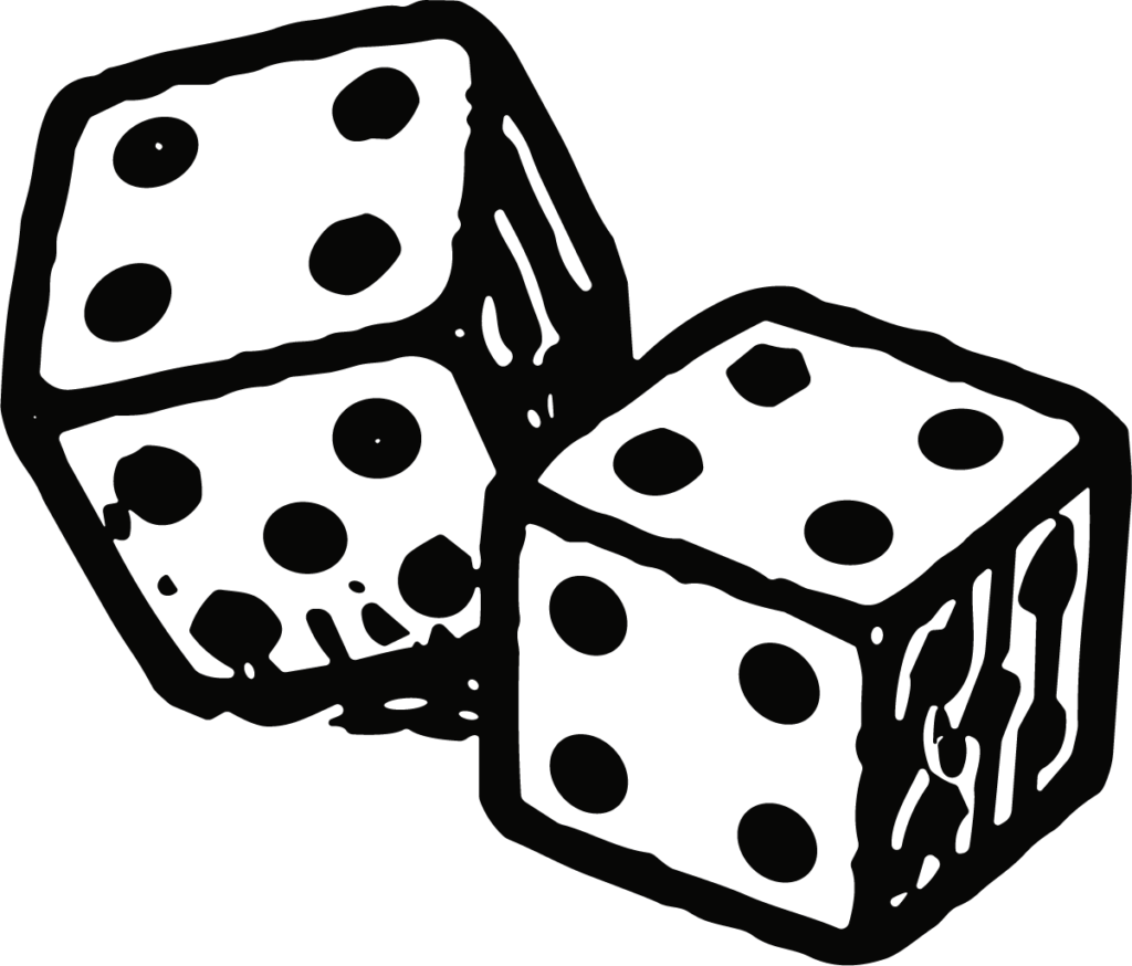 Pair Of Dice SVG Bold Black Outline Vector