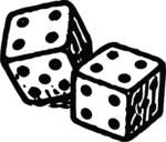 Pair Of Dice SVG Bold Black Outline Vector
