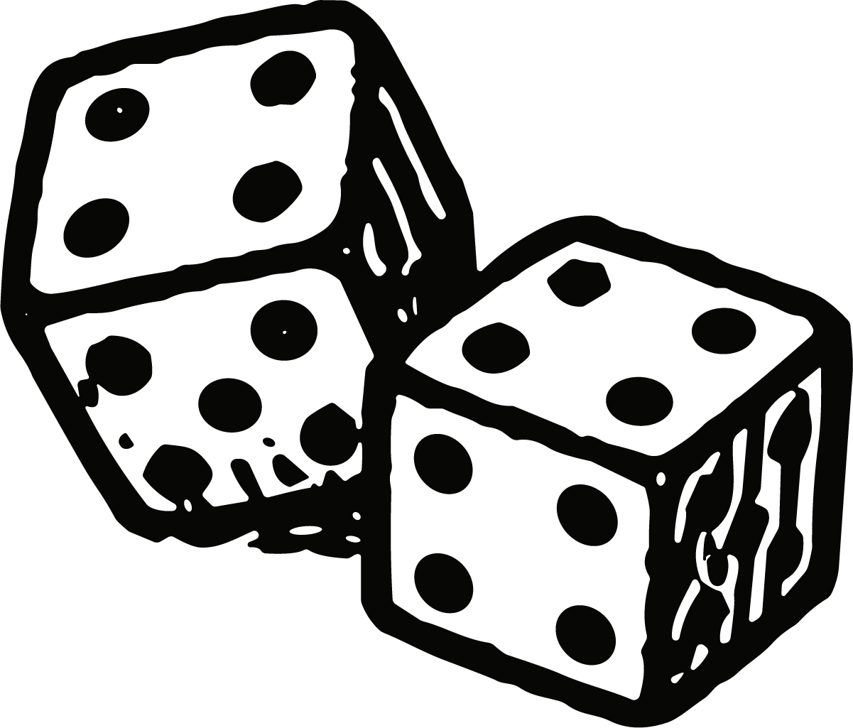 Pair Of Dice SVG Bold Black Outline Vector - Image 1