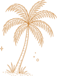 Palm Tree SVG Tropical Line Sketch Vector
