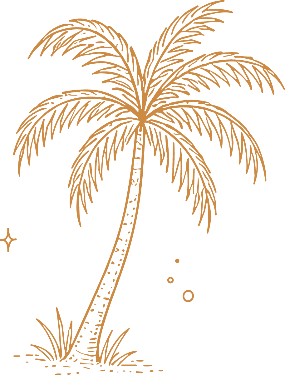 Palm Tree SVG Tropical Line Sketch Vector - Image 1