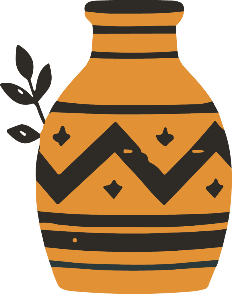 Patterned Vase SVG Rustic Terracotta Vector