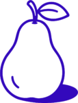 Pear With Leaf SVG Bold Outline Vector