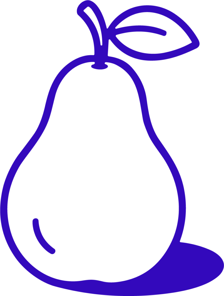 Pear With Leaf SVG Bold Outline Vector