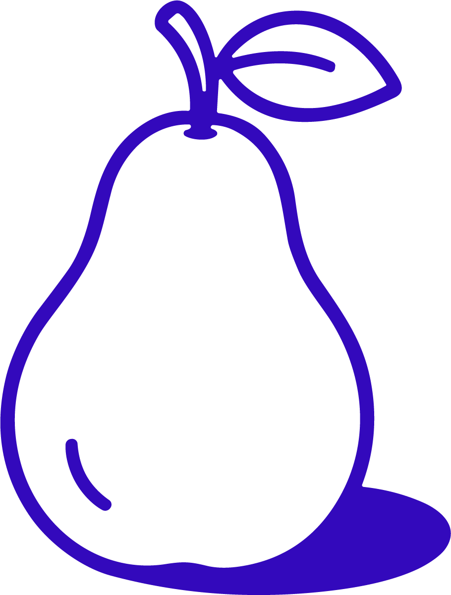 Pear With Leaf SVG Bold Outline Vector - Image 1