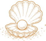 Pearl Shell SVG Golden Outline Vector