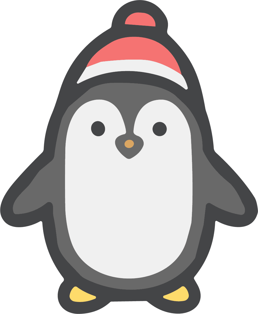 Penguin With Hat SVG Cozy Holiday Vector - Image 1