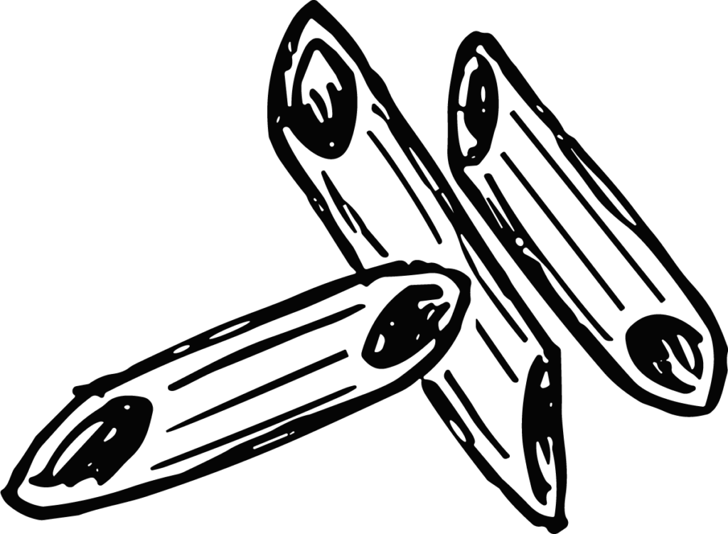 Penne Pasta SVG Bold Sketch Vector