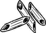 Penne Pasta SVG Bold Sketch Vector