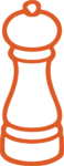 Pepper Mill SVG Bold Orange Outline Vector