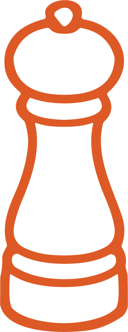 Pepper Mill SVG Bold Orange Outline Vector - Image 1