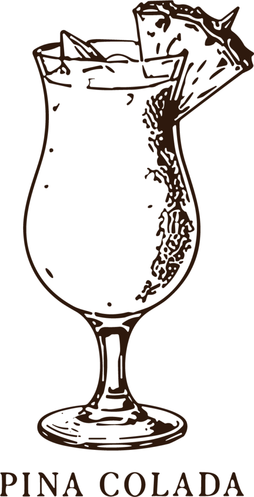 Pina Colada SVG Sketchy Line Vector