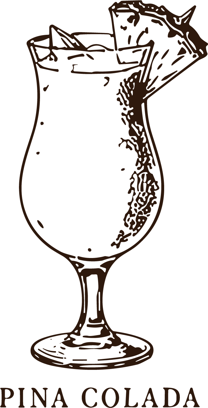 Pina Colada SVG Sketchy Line Vector - Image 1