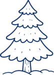 Pine Tree SVG Snowy Outline Vector