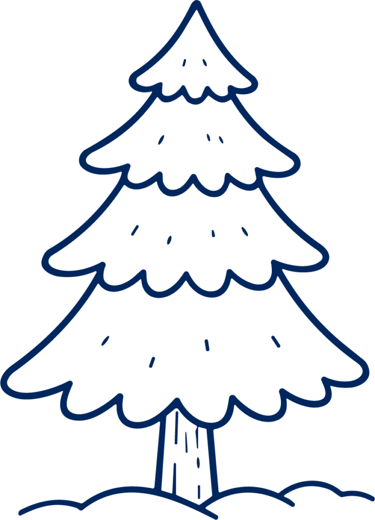 Pine Tree SVG Snowy Outline Vector