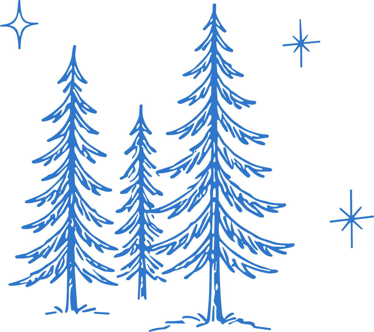 Pine Trees SVG Twinkling Winter Vector - Image 1