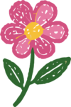 Pink Flower SVG Playful Doodle Vector