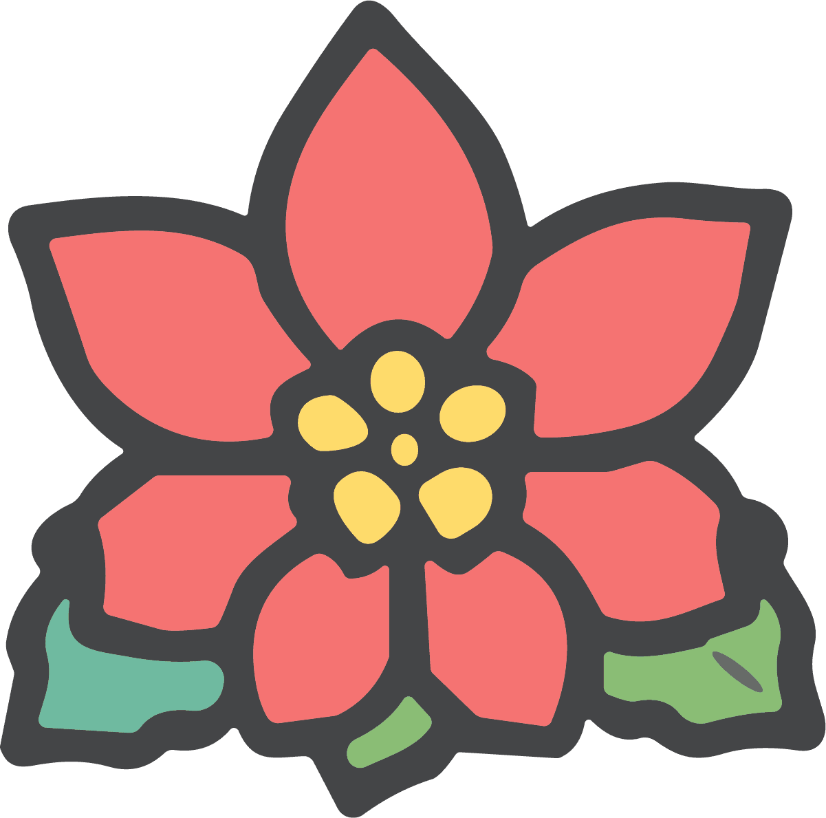 Poinsettia Flower SVG Festive Bloom Vector - Image 1