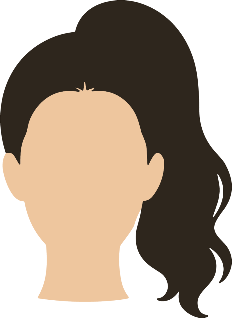 Ponytail Avatar SVG Faceless Portrait Vector