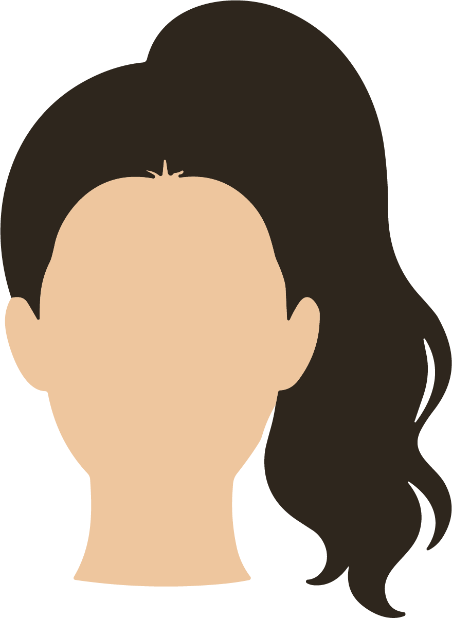 Ponytail Avatar SVG Faceless Portrait Vector - Image 1