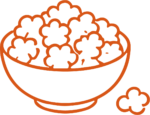 Popcorn Bowl SVG Simple Outline Vector