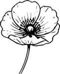 Poppy Flower SVG Bold Outline Vector