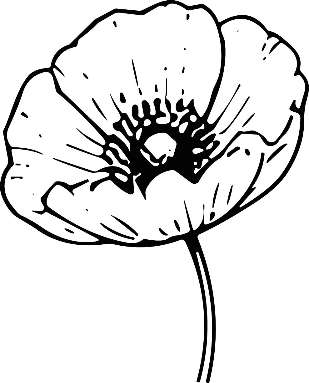 Poppy Flower SVG Bold Outline Vector - Image 1