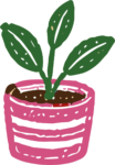 Potted Plant SVG Playful Doodle Vector