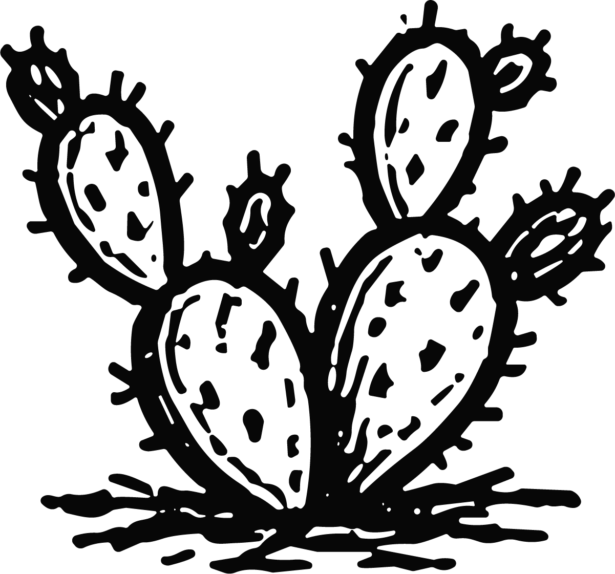 Prickly Pear Cactus SVG Bold Desert Vector - Image 1
