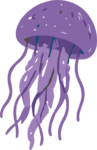 Purple Jellyfish SVG Flowing Tentacles Vector