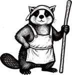 Raccoon With Broom SVG Cheerful Chore Vector