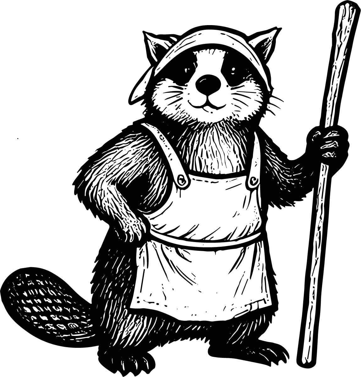 Raccoon With Broom SVG Cheerful Chore Vector - Image 1