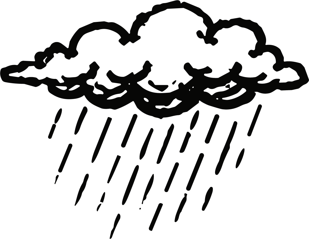 Rain Cloud SVG Bold Sketch Vector - Image 1