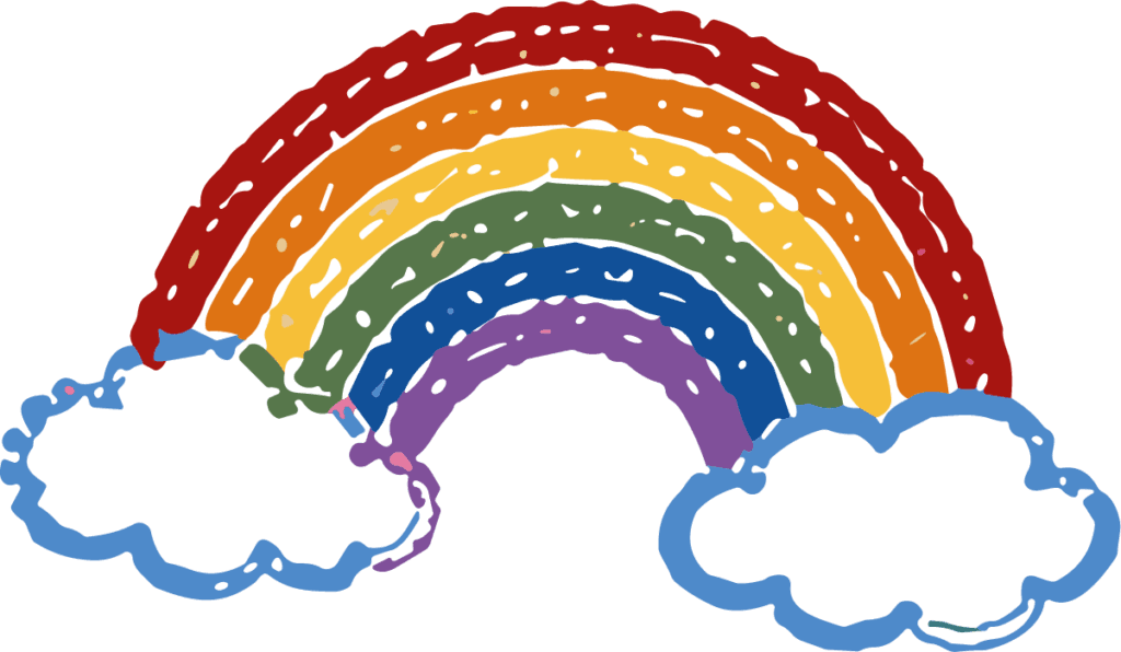 Rainbow Clouds SVG Playful Doodle Vector