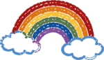 Rainbow Clouds SVG Playful Doodle Vector