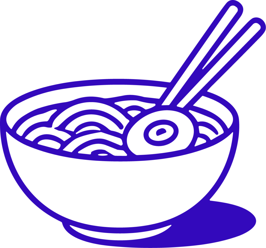 Ramen Bowl SVG Bold Outline Vector