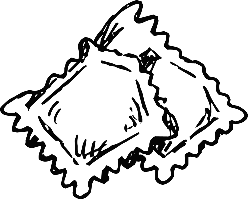 Ravioli Pasta SVG Rough Sketch Vector